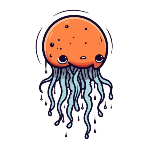 Jellyfish icon. Cartoon illustration of jellyfish vector icon fo