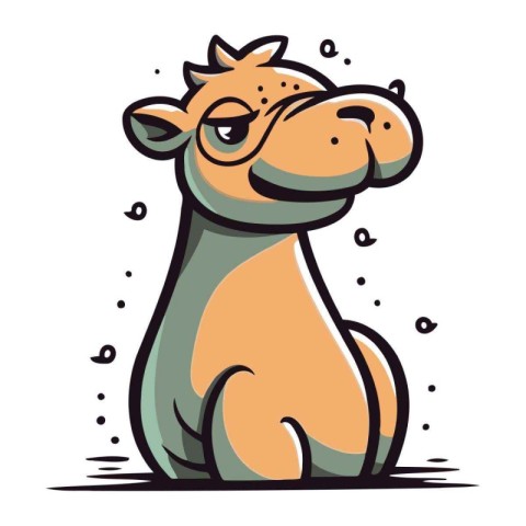 Cute cartoon camel. Vector illustration isolated on a white back