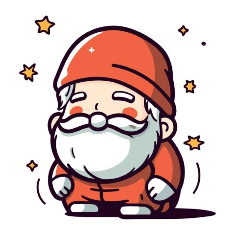 Cute Santa Claus. Vector illustration. Isolated on white backgro