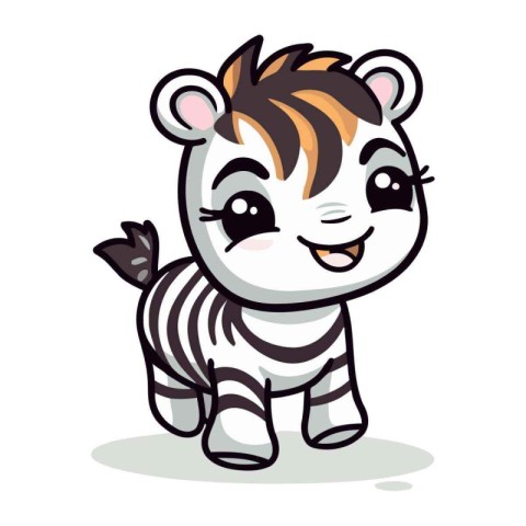 Cute Zebra Cartoon Mascot Character Vector Illustration.