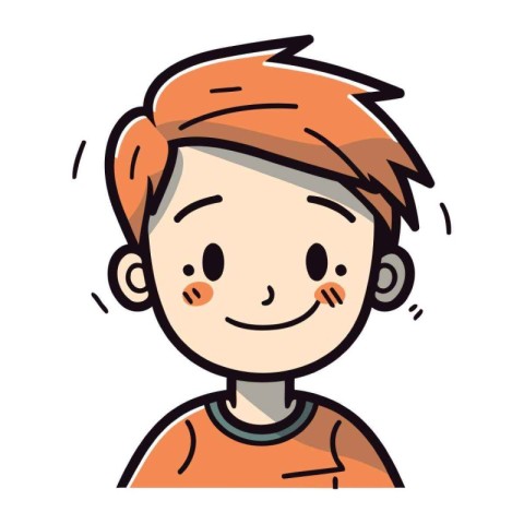 Boy smiling and looking at camera. Vector illustration of a boy