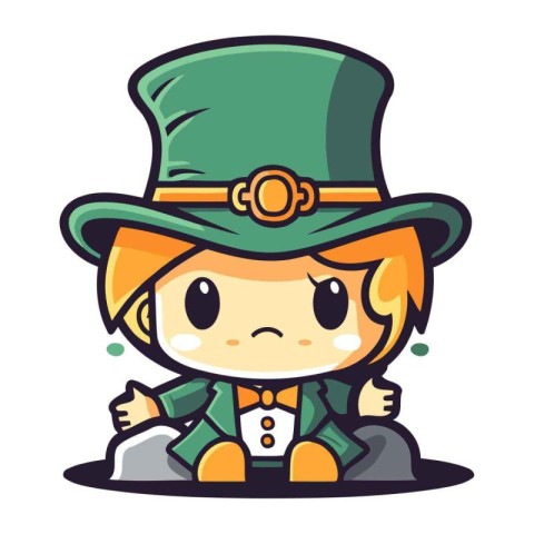 Leprechaun Girl   St. Patricks Day Vector Cartoon Character