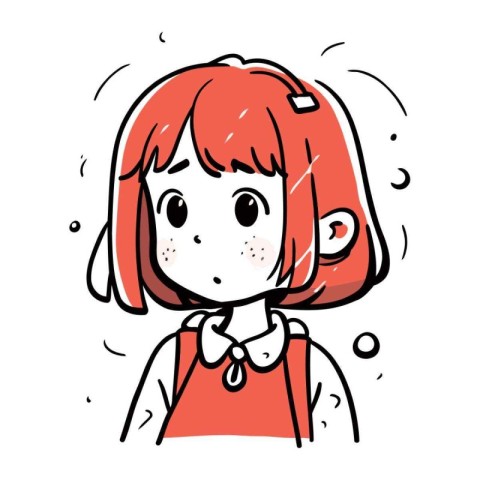 Illustration of a girl with a surprised expression on her face.