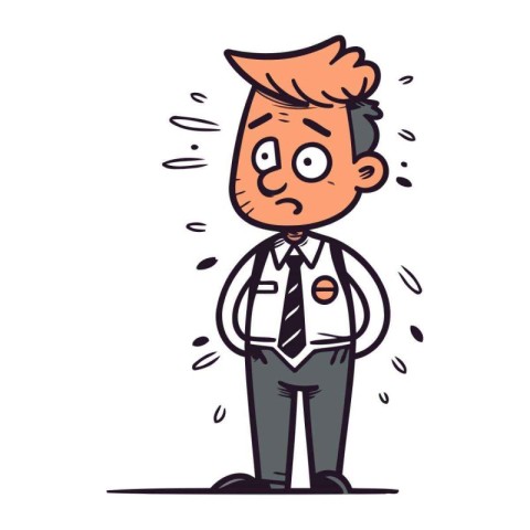 Angry boss cartoon vector illustration. Stressed and furious bos