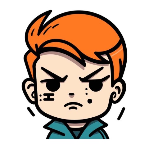 Illustration of a boy with a sad expression on his face.