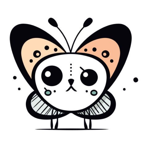 Butterfly vector illustration. Cute cartoon character. Vector il