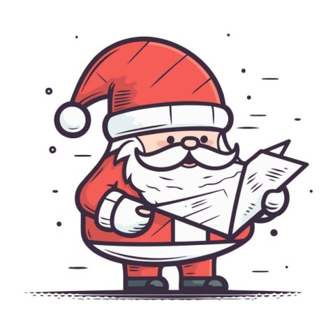 Santa Claus with letter. Vector illustration. Santa Claus with l