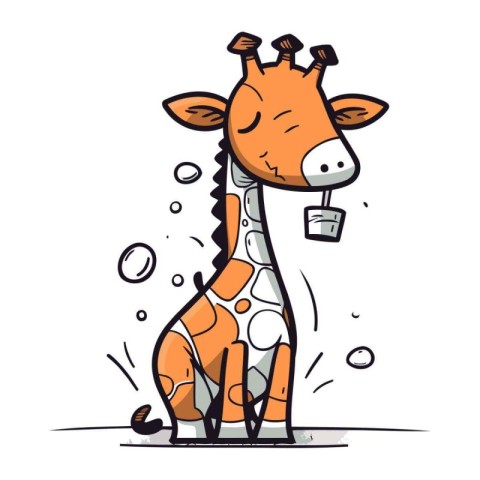 Cartoon giraffe. Vector illustration of a cute giraffe.