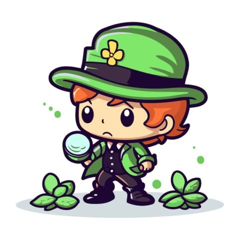 Cute Leprechaun Boy Cartoon Mascot Vector Illustration