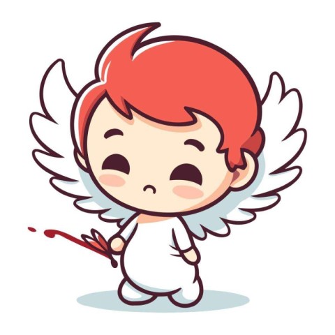 Cupid   Cute Angel Cartoon Vector Illustration