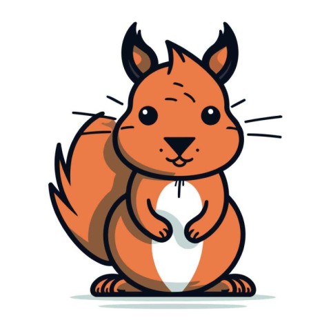 Squirrel vector illustration. Cute cartoon character. Vector ill