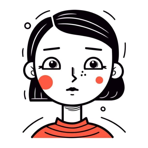 Vector illustration of a woman with a sad expression on her face