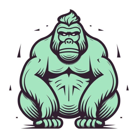 Gorilla mascot. Vector illustration for t shirt or poster.