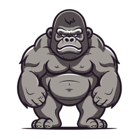 Gorilla gorilla mascot. Vector illustration ready for vinyl cutt