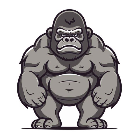 Gorilla gorilla mascot. Vector illustration ready for vinyl cutt
