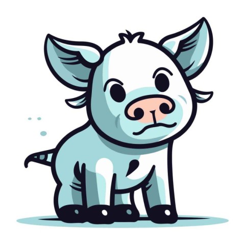 Cute cartoon pig. Vector illustration of a cute little pig.