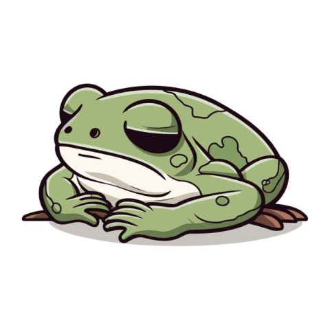 Frog on white background. Vector illustration of a cartoon frog.