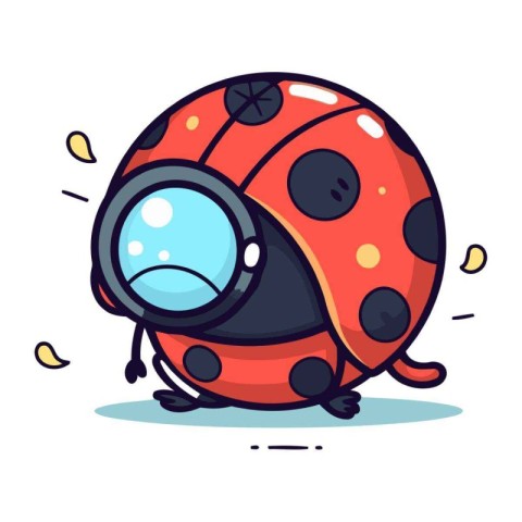 Cartoon ladybug character. Cute vector illustration of ladybug.