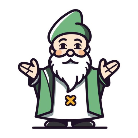 Cartoon santa claus. Vector illustration of christmas character.