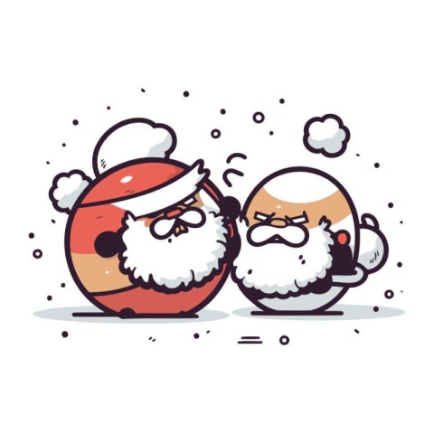 Santa Claus and santa claus. Merry Christmas and Happy New Year.