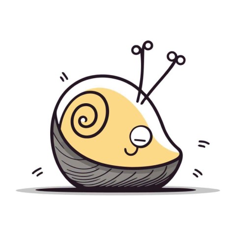 Cartoon funny snail. Vector illustration of a funny cartoon snai