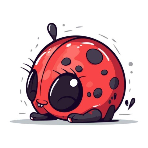 Cute ladybug cartoon. Vector illustration isolated on white back