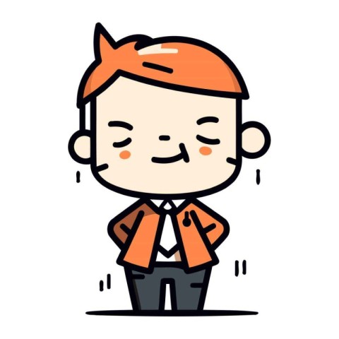 Character illustration design. Businessman happy cartoon.eps10 v