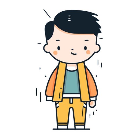 Character illustration design. Businessman joyful cartoon.eps ve