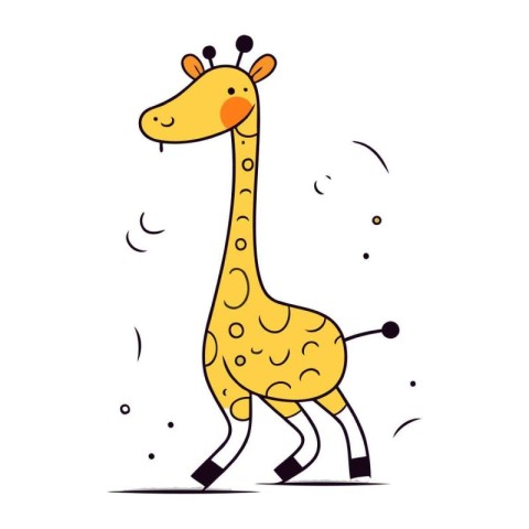 Cartoon giraffe. Vector illustration of a cute giraffe.