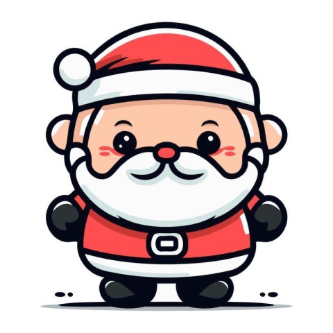 Santa Claus Cartoon Character Vector Illustration. Merry Christm