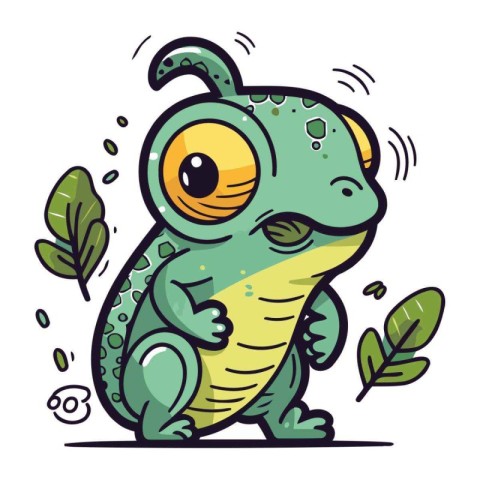 Cute cartoon frog. Vector illustration of a funny cartoon frog.