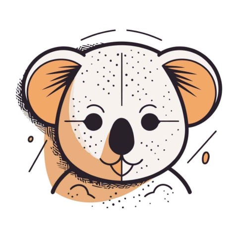 Cute koala head. Vector illustration in doodle style.