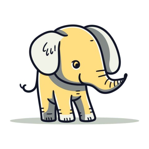 Cute Cartoon Elephant Vector Illustration. Can be used for t shi