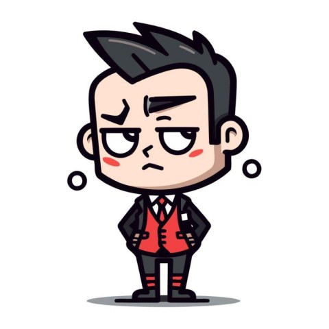 Angry boss   Cartoon Vector Illustration of Businessman Boss Cha