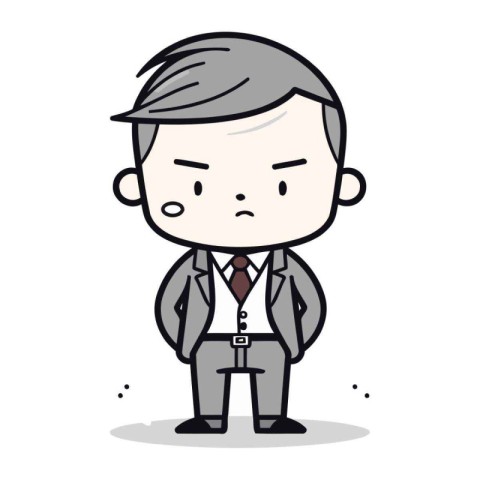 Businessman Wearing Suit   Cartoon Vector Illustration