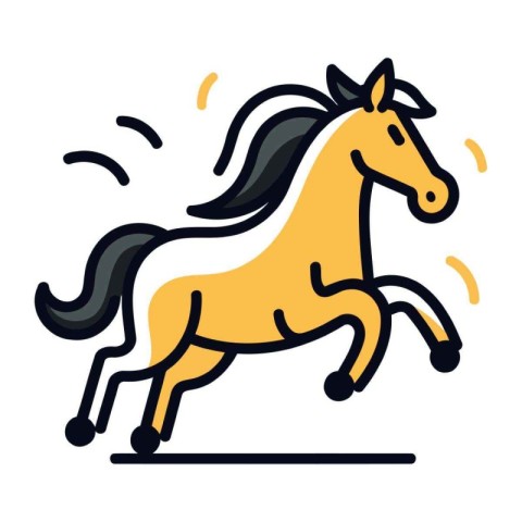 Running horse icon. Simple illustration of running horse vector