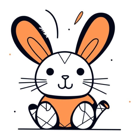 Cute cartoon bunny. Vector illustration in doodle style.