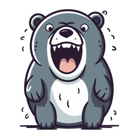 Cute cartoon bear. Vector illustration of a bear with a funny ex