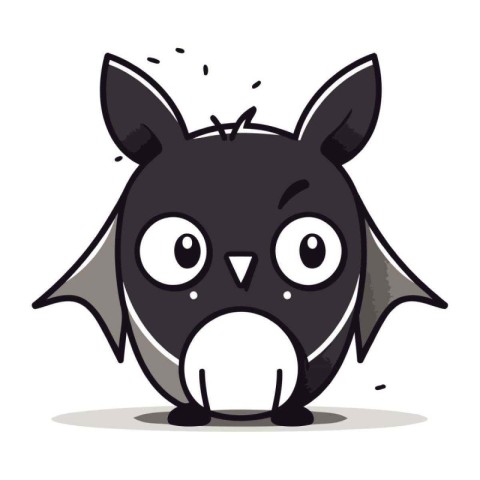 Cute Bat Cartoon Mascot Character Design Vector Illustration.