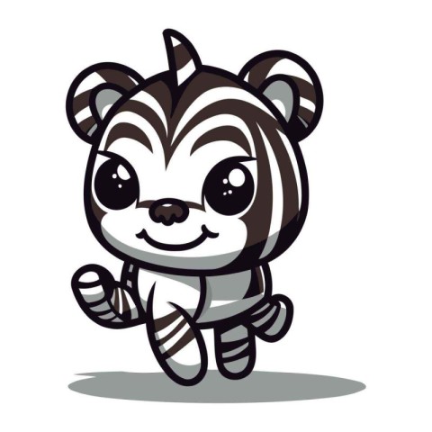 Cute Zebra Cartoon Mascot Character Vector Illustration.