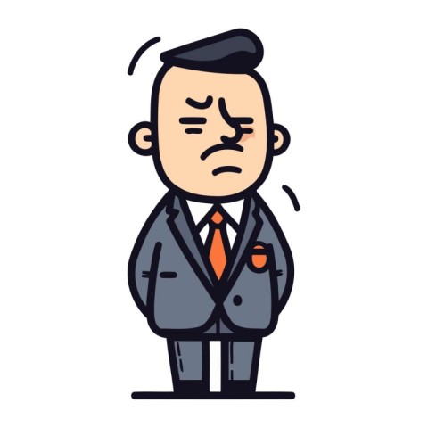 Stressed businessman cartoon character vector illustration. Stre