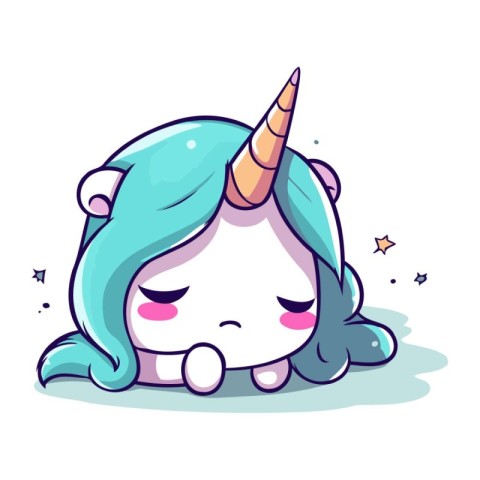 Cute unicorn. Vector illustration. Isolated on white background.