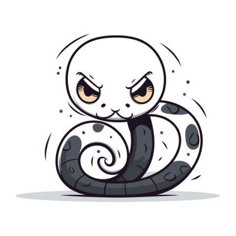 Cute cartoon snake. Vector illustration isolated on a white back