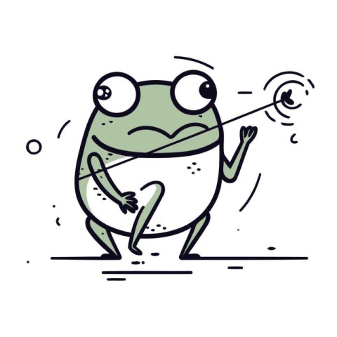 Frog with a violin. Vector illustration of frog with violin.