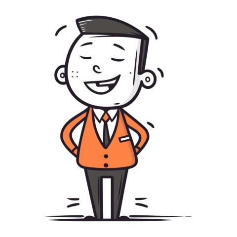 Businessman Smiling   Cartoon Vector Illustration