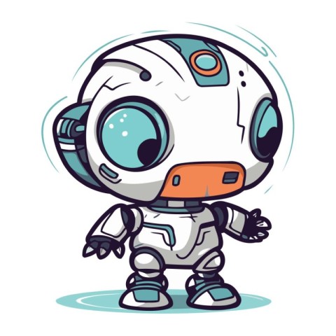 Vector illustration of cute cartoon astronaut on white backgroun