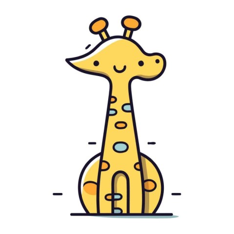 Cute cartoon giraffe. Vector illustration of a giraffe.