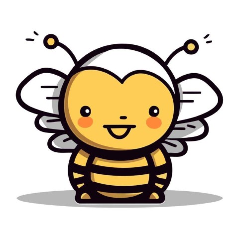 Cute Bee Cartoon Mascot Character Vector Illustration Design.