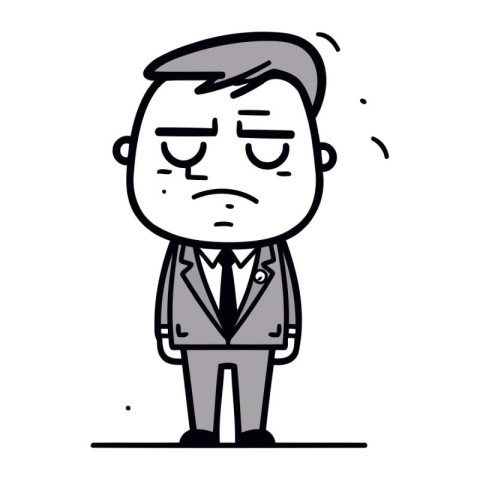 Angry businessman cartoon character. Vector illustration in dood