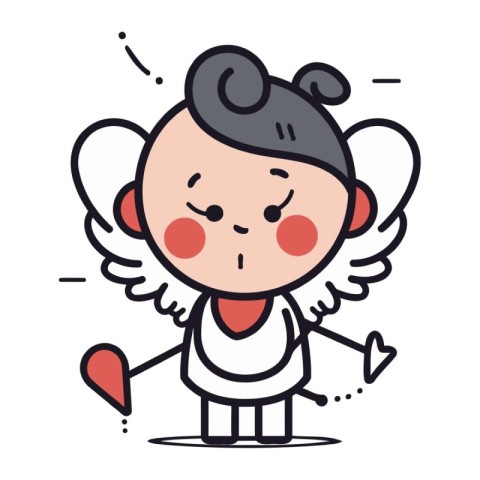 Cute cartoon cupid. Vector illustration. Cute cartoon cupid.